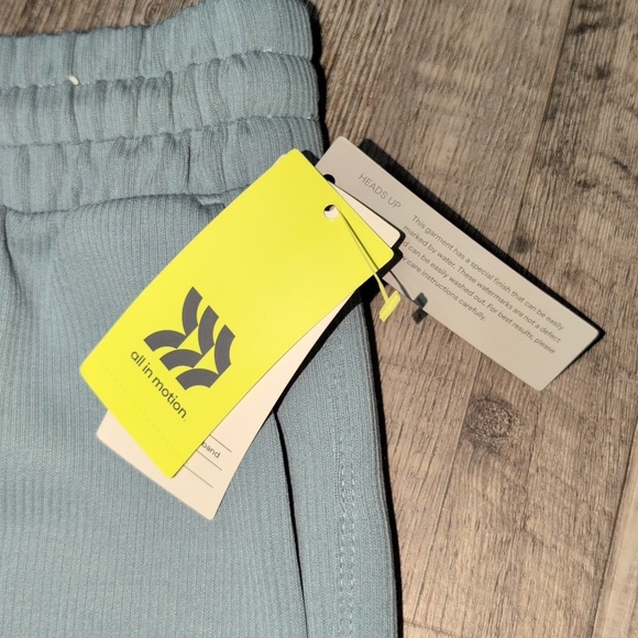 all in motion Pale Blue Ribbed Drawstring Wide Leg Pants - Picture 4 of 10